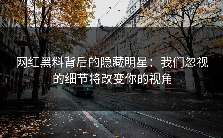 网红黑料背后的隐藏明星:我们忽视的细节将改变你的视角 网红黑料背后的隐藏明星:我们忽视的细节将改变你的视角